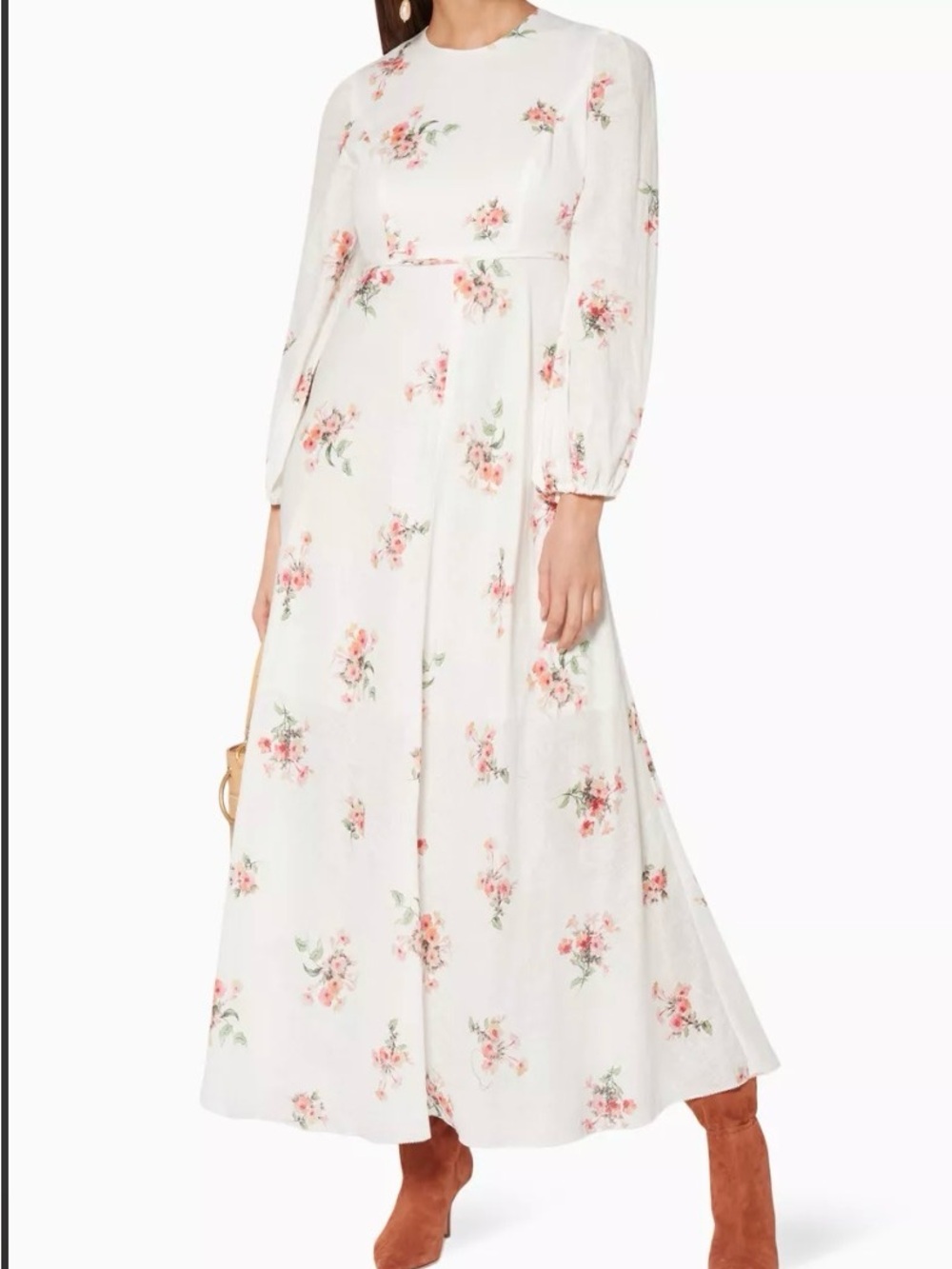 Zimmermann White Floral Long Sleeve Maxi Dress - Elegant Romantic Style